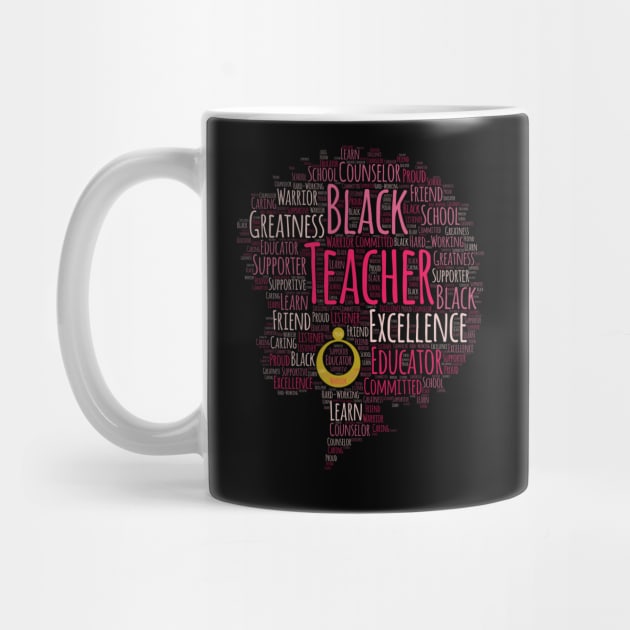 Black Teacher Words in Afro by blackartmattersshop